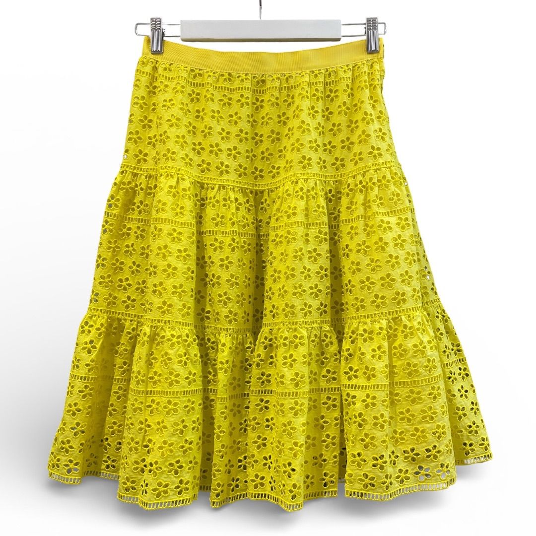 DUAL VIEW デュアルビュー レーススカート サイズ40 イエロー 黄色 NO