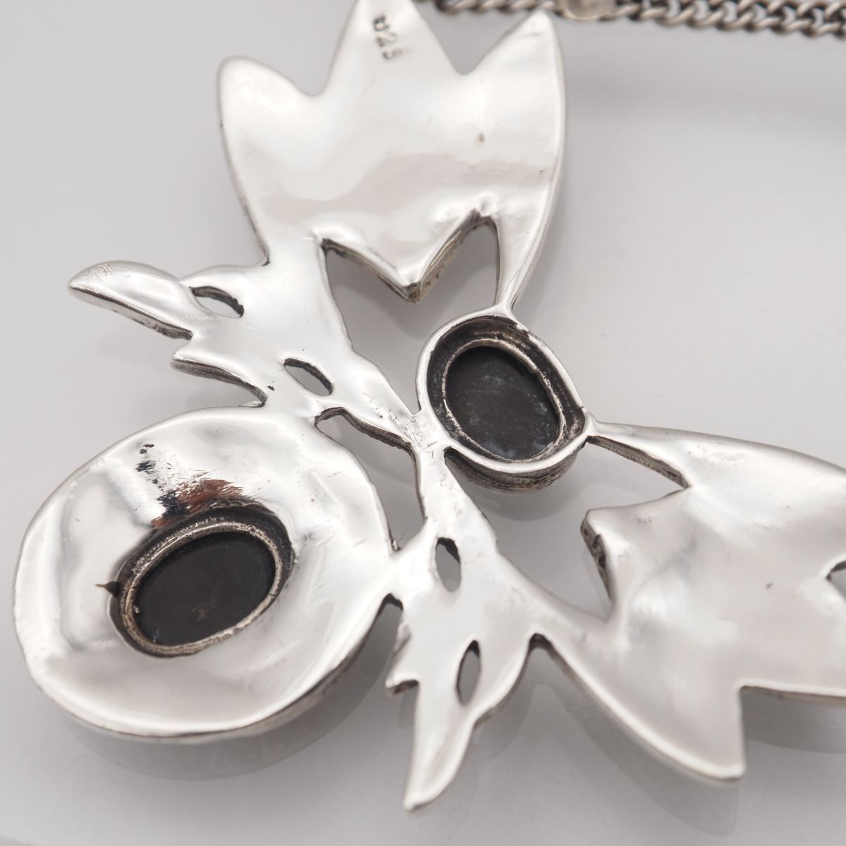 Q825 オニキス マーカサイト マルカジット 925刻印 ネックレス