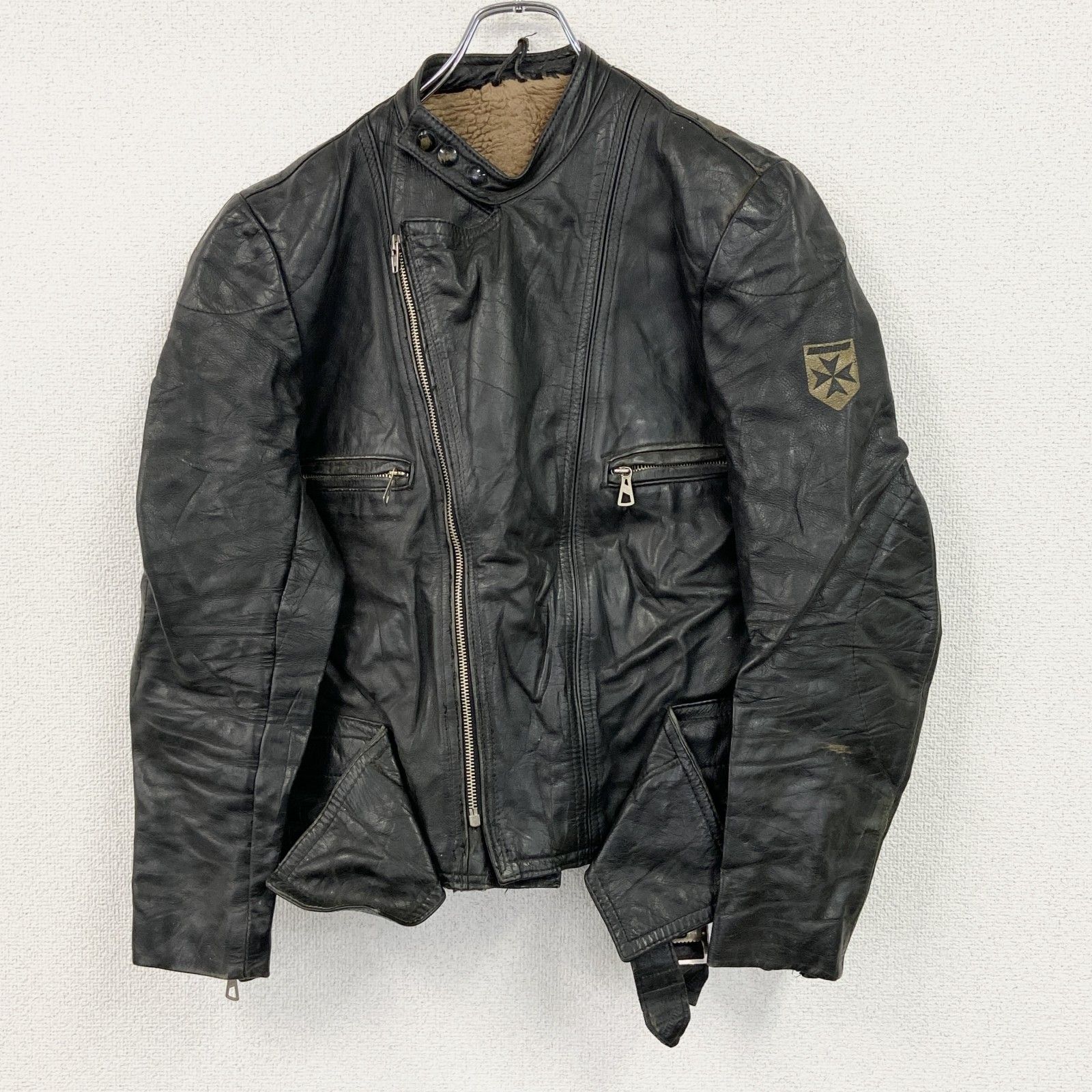 古着 used HARRRO レザージャケット ダブルライダースジャケット 裏 