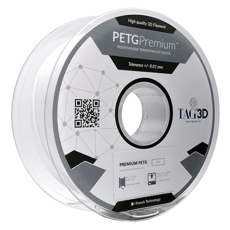 【送料無料】TAGin3D 3Dプリンター用フィラメント PETGプレミアムフィラメント PETGPRM-1.75WT ホワイト 1kg