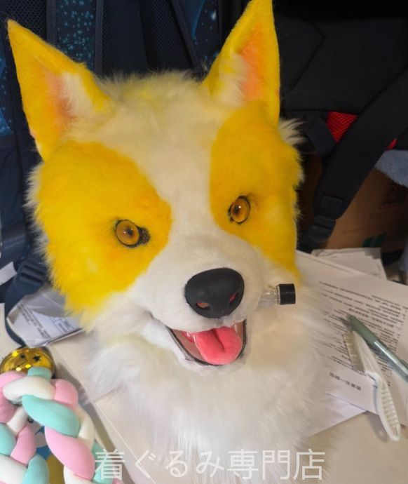 犬 マスク 着ぐるみ ヘッド 全頭 ヘッド ケモノ ファースーツ ぬいぐるみ コスプレ コスチューム kigurumi 一点物 A153