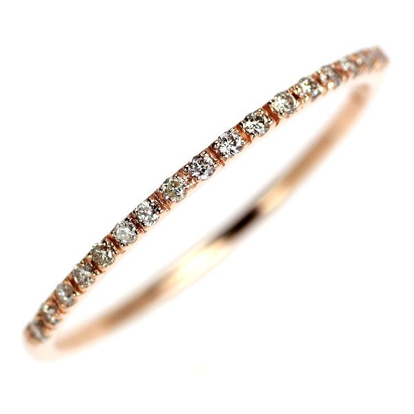 組曲 K10PG ダイヤモンド リング 0.09ct ハーフエタニティ - メルカリ