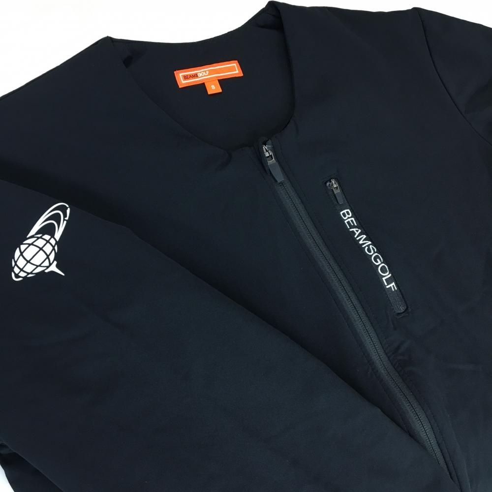 超美品】ビームスゴルフ 中綿ジャケット 黒 ジップロゴ 裏地メッシュ