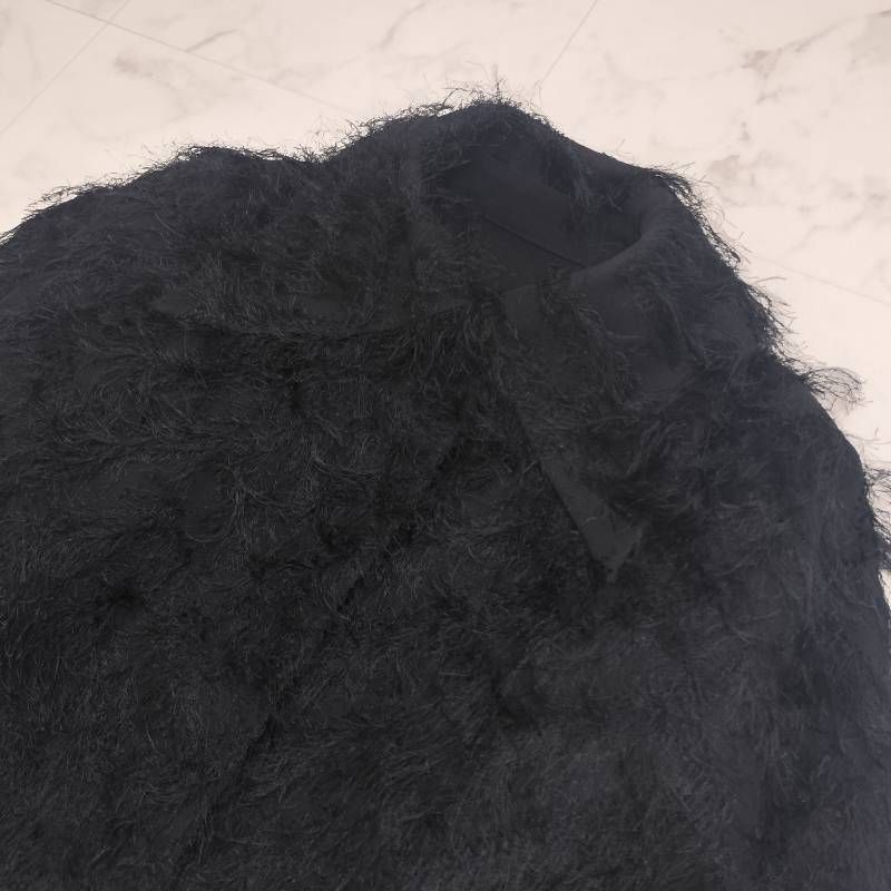 Cygneフリンジショートジャケット 黒 セール】【CLANE/クラネ】FRINGE SHORT JACKET/フリンジショート