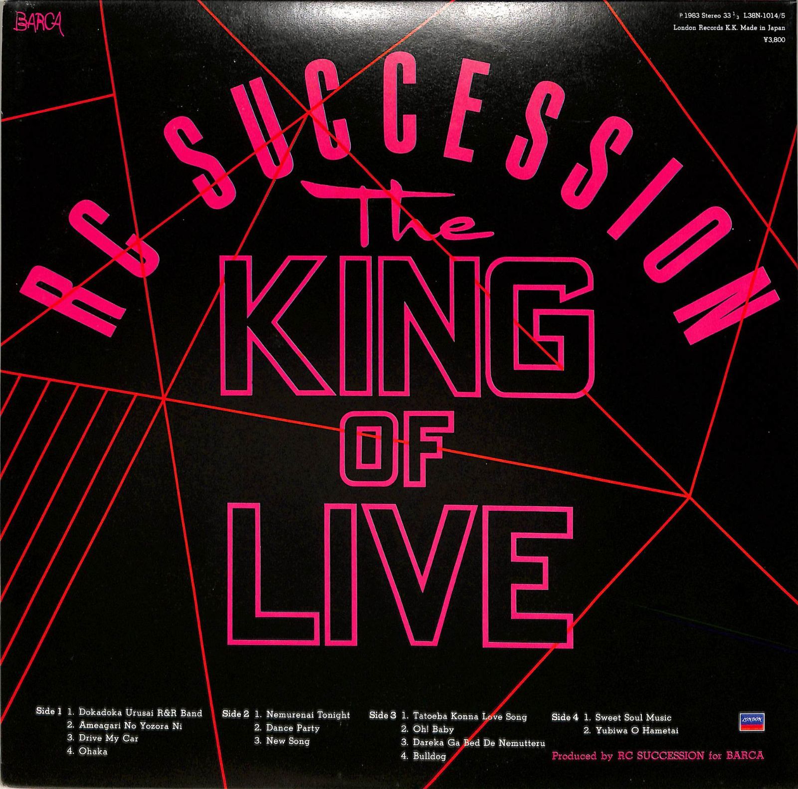 LP2枚 / RCサクセション(忌野清志郎・仲井戸麗市) / The King Of Live