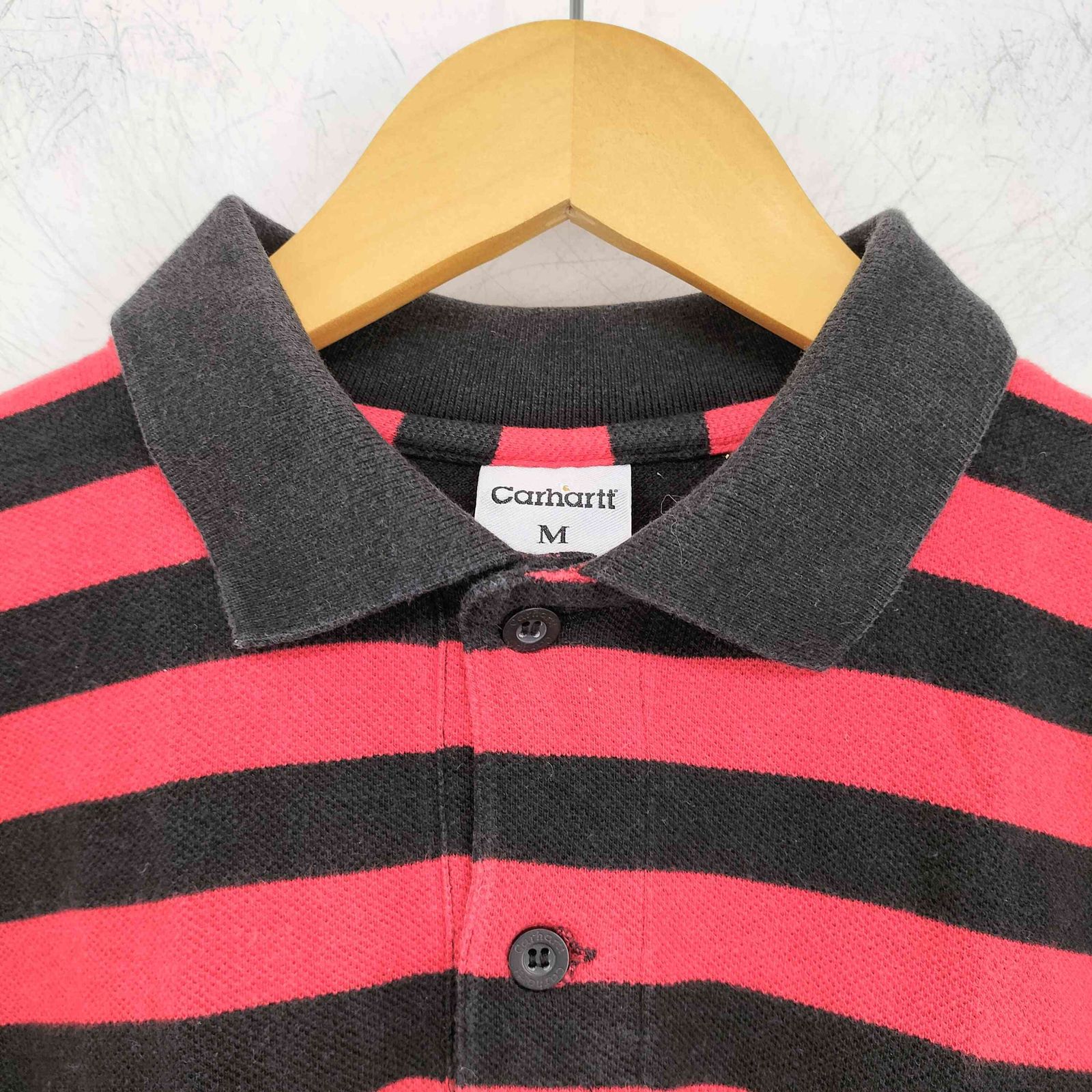 カーハート Carhartt ロゴ刺繍 S/S ボーダーポロシャツ メンズ JPN：M 