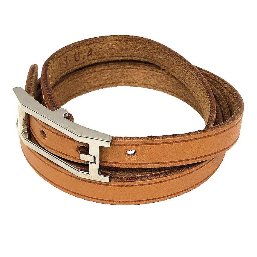 HERMES エルメス Api3 アピ3 レザー ブレスレット 3連 チョーカー 