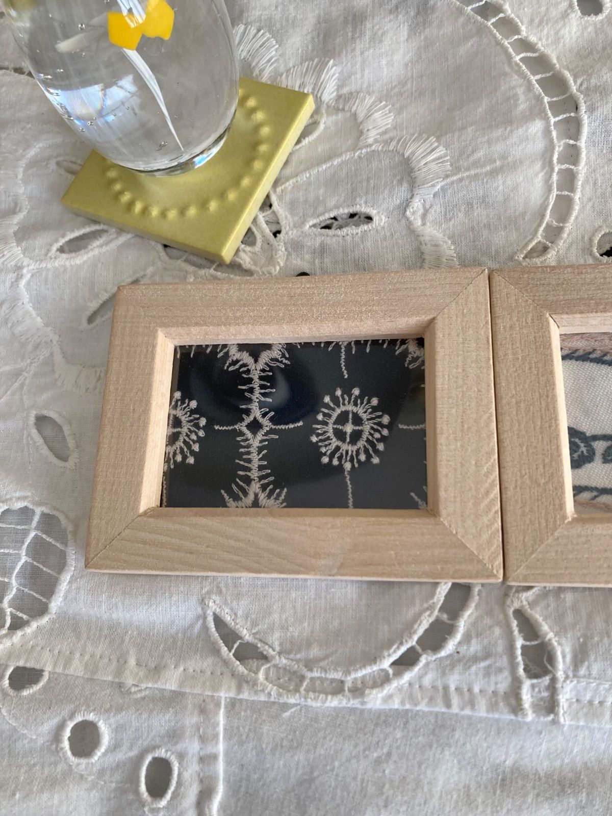 ミナペルホネンfollowing day & anemone使用☆ファブリックパネル2個