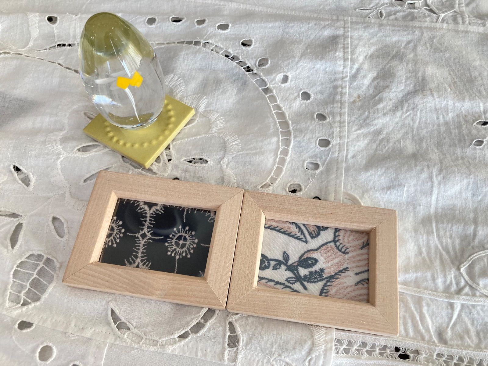 ミナペルホネンfollowing day & anemone使用☆ファブリックパネル2個