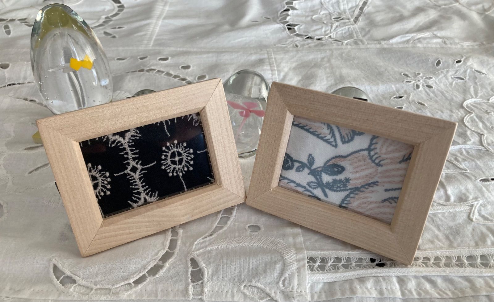 ミナペルホネンfollowing day & anemone使用☆ファブリックパネル2個