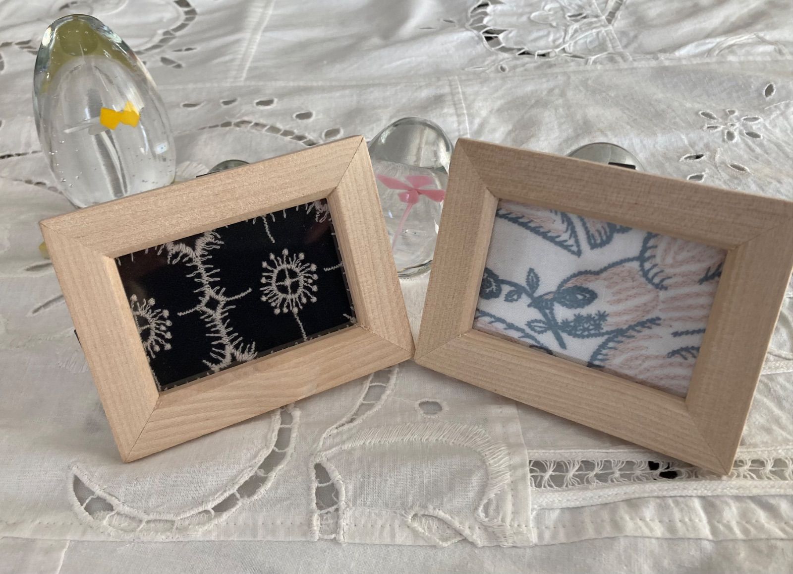 ミナペルホネンfollowing day & anemone使用☆ファブリックパネル2個