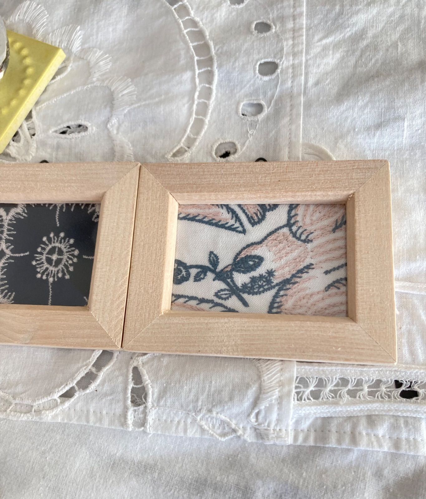 ミナペルホネンfollowing day & anemone使用☆ファブリックパネル2個