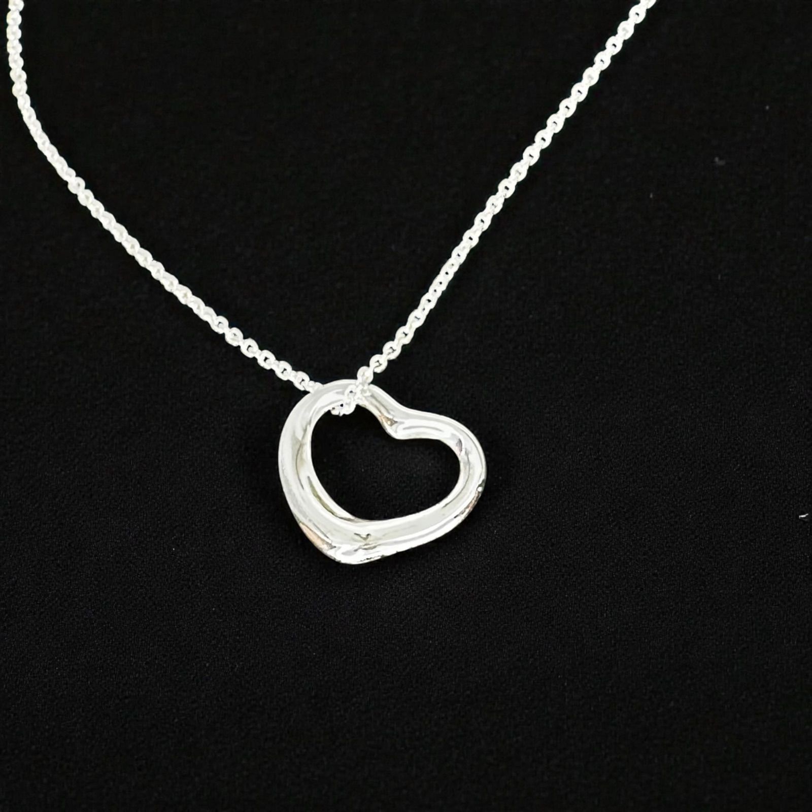 ティファニー オープンハート ネックレス シルバー 箱付 正規品 Elsa