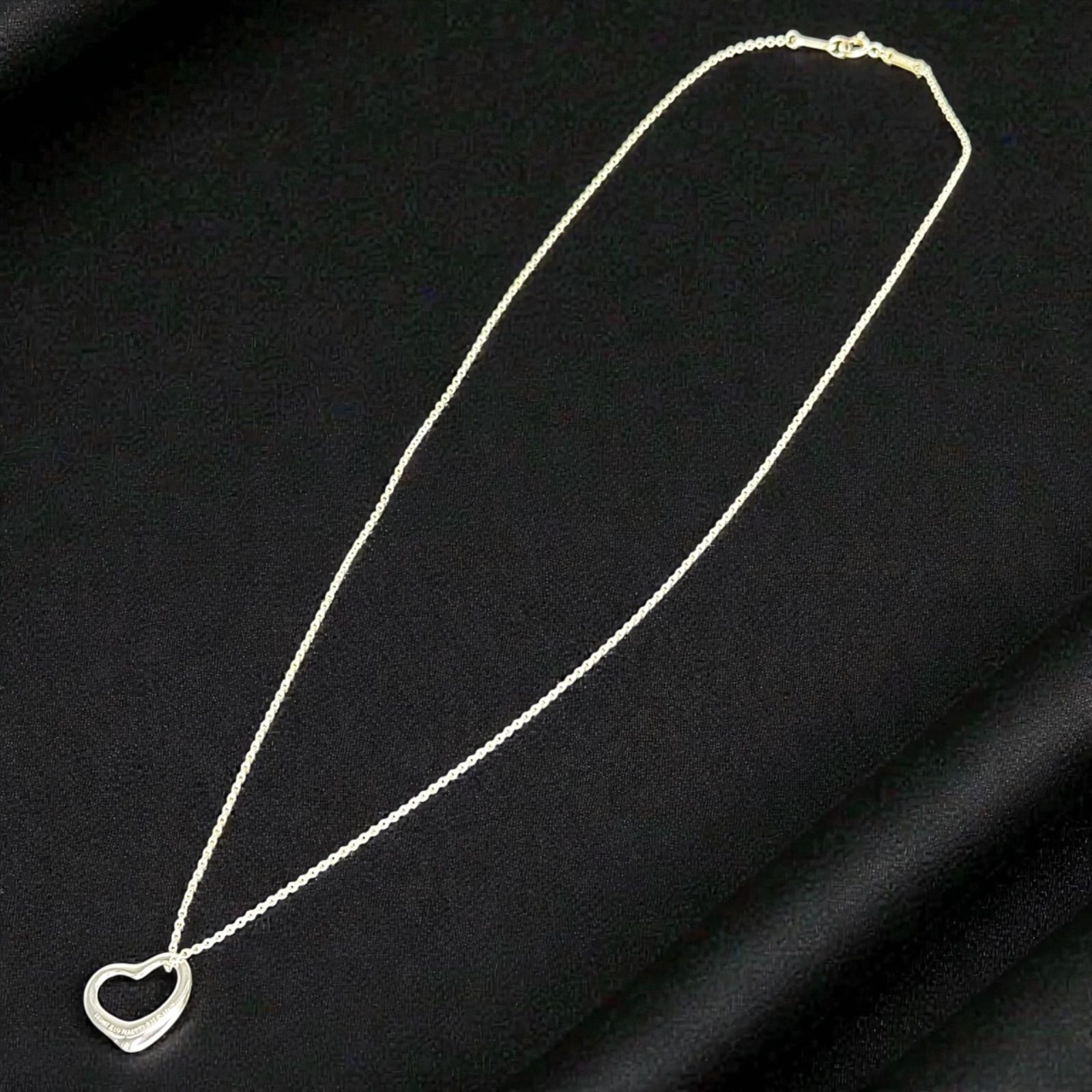 ティファニー オープンハート ネックレス シルバー 箱付 正規品 Elsa