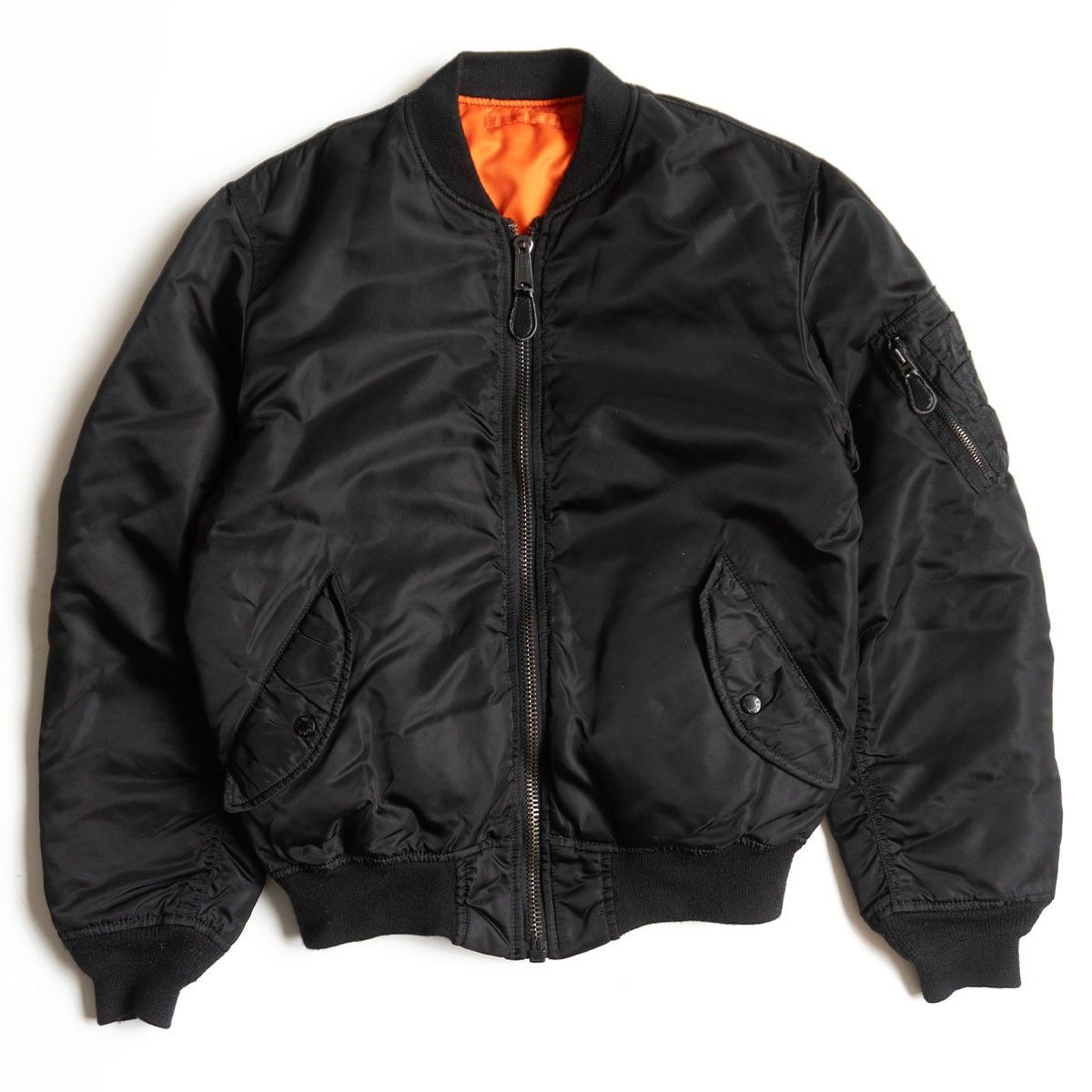 美品】AVIREX【MA-1 フライトジャケット】L ブラック アヴィレックス