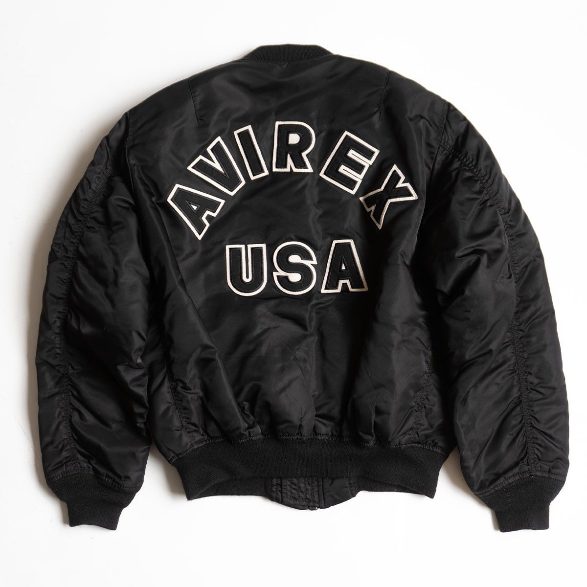 美品】AVIREX【MA-1 フライトジャケット】L ブラック アヴィレックス