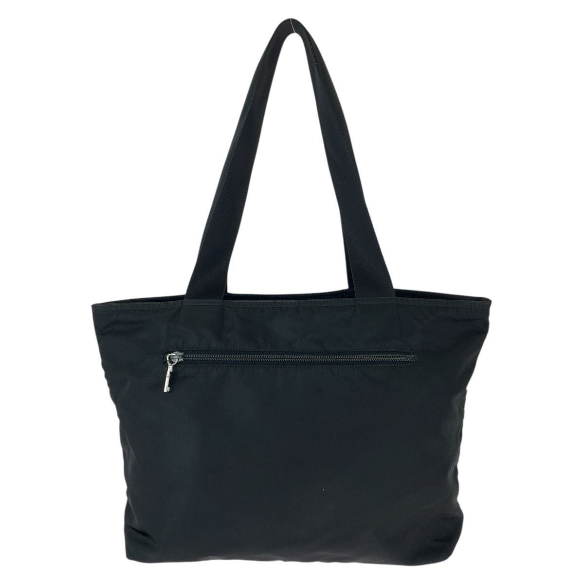 美品 PRADA プラダ テスート 三角ロゴプレート ブラック 黒 シルバー