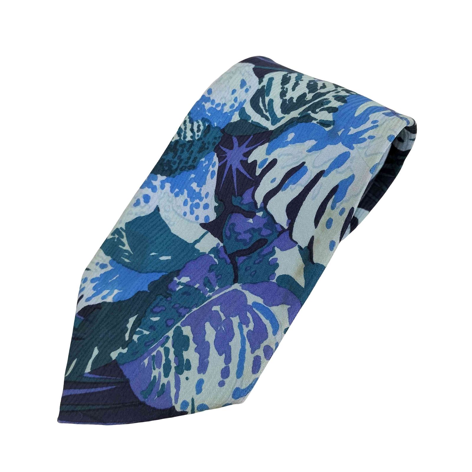 エルメネジルドゼニア Ermenegildo Zegna ボタニカル柄シルクネクタイ