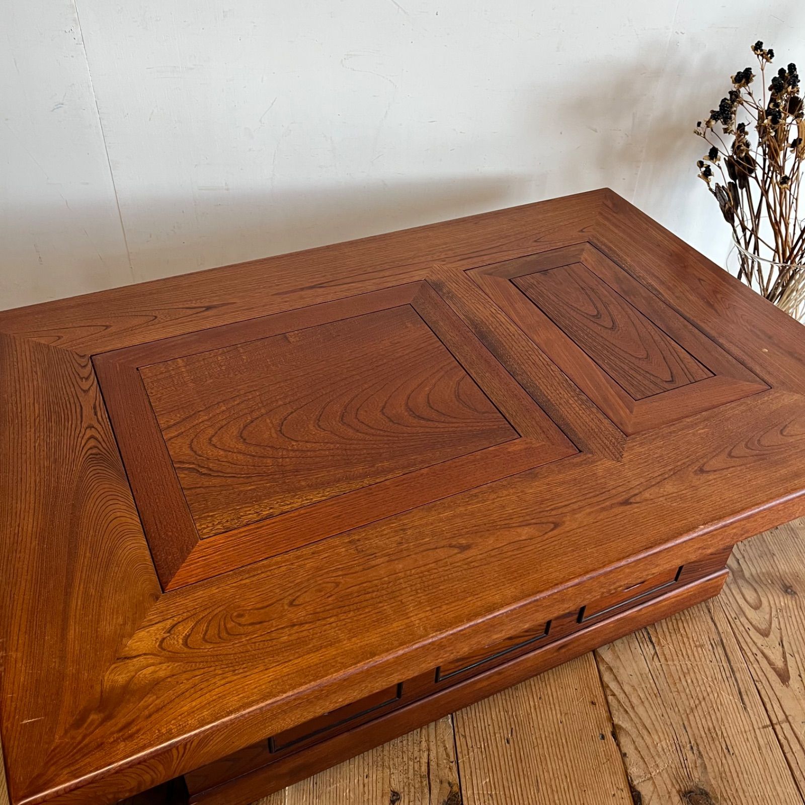 アンティーク 関西長火鉢 銅張り 古民家 家具 昭和レトロ 天然木材 欅