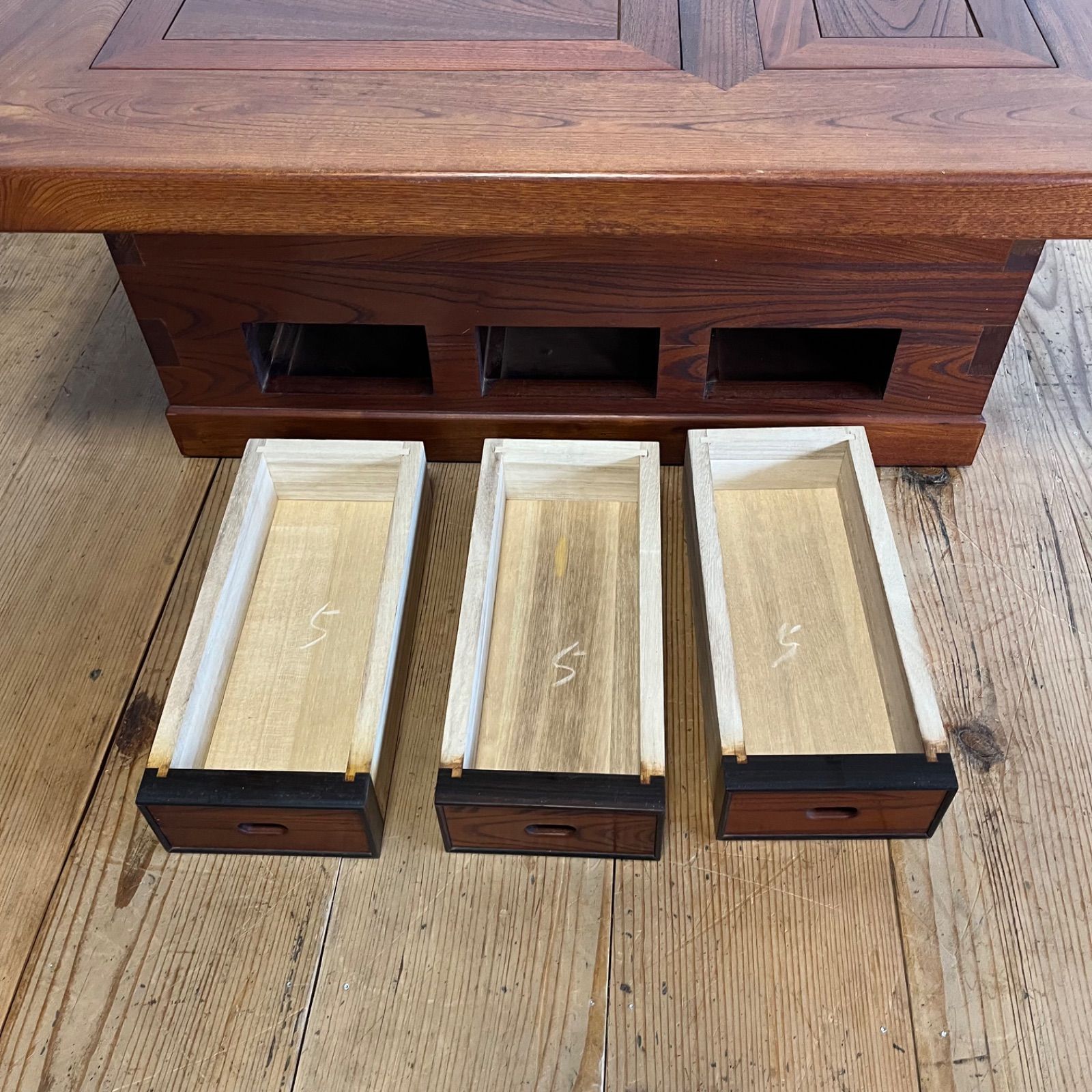 アンティーク 関西長火鉢 銅張り 古民家 家具 昭和レトロ 天然木材 欅