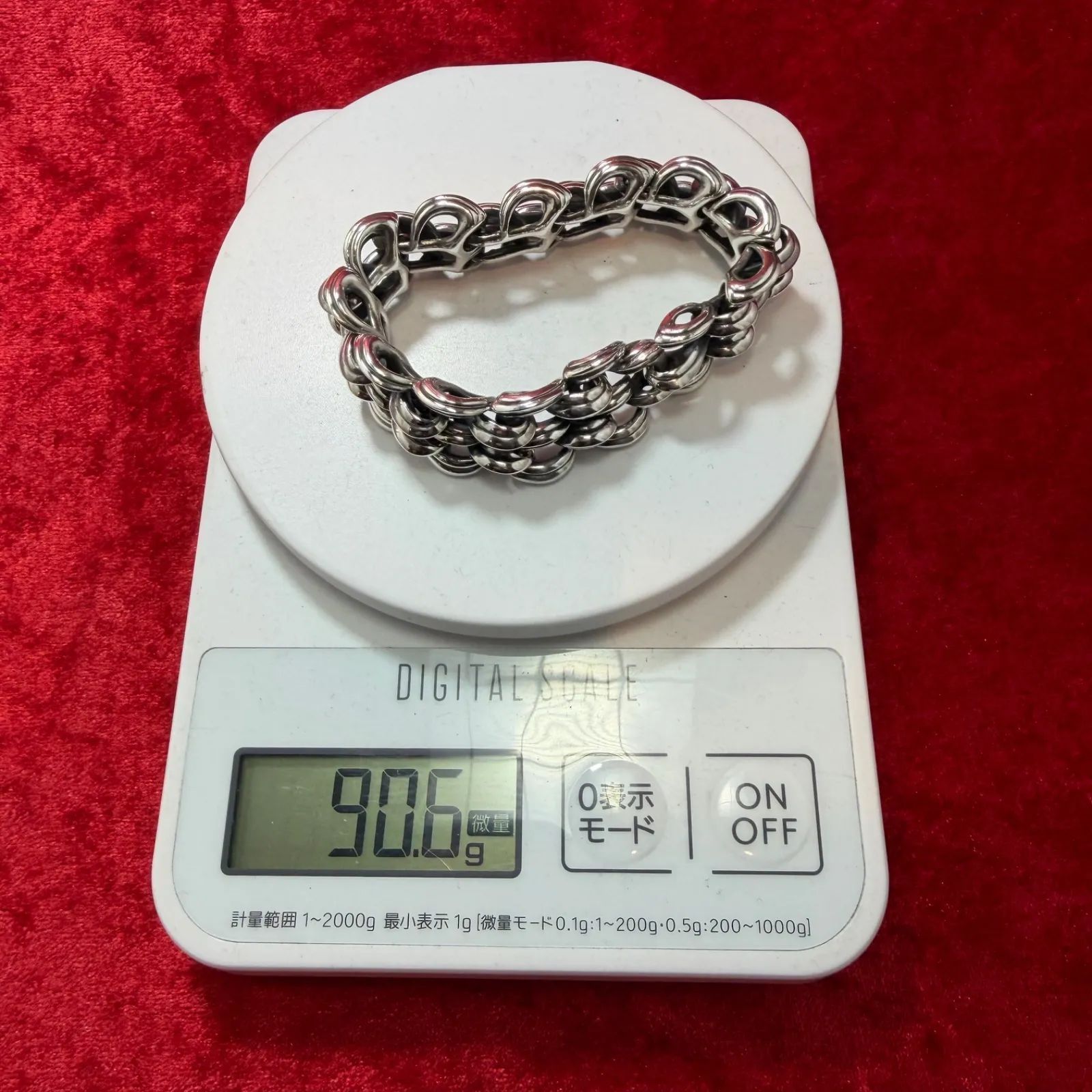 美品 ダブルインビジブルジョイント ブレスレット90.6g ブラッディ