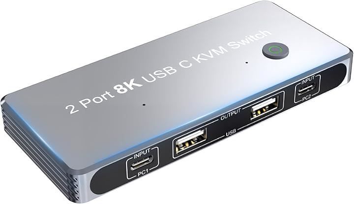 スモールラボ KVM切替器 DP ディスプレイポート 2入力1出力 最大4K@144Hz 8K@60Hzをサポート PC2台用 USB SWITCH スイッチ切り替え 複数のPCで一つのキーボード マウス プリンター モニターを使用