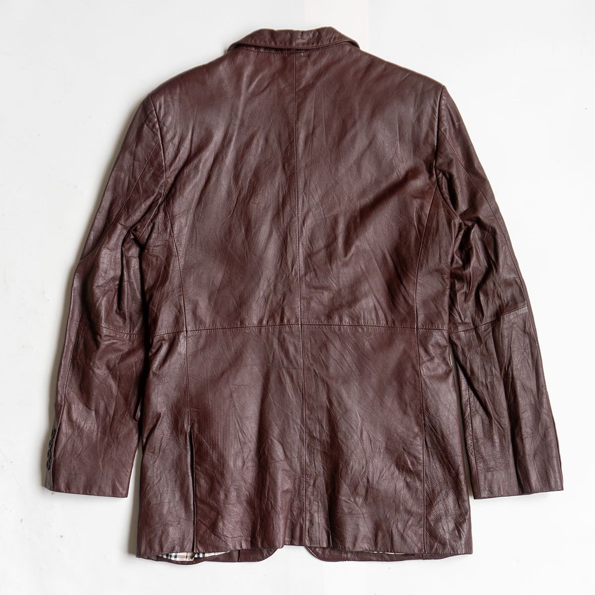 最高級】BURBERRY BLACK LABEL【レザー テーラードジャケット】M 山羊