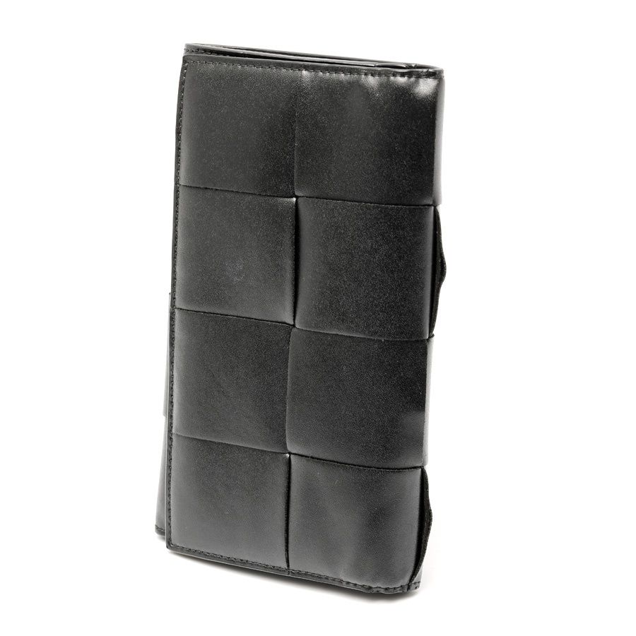ボッテガヴェネタ イントレ ブラック 長財布 美品 タグ有り ボッテガヴェネタ / BOTTEGA VENETA ロング フラップ ウォレット / 長