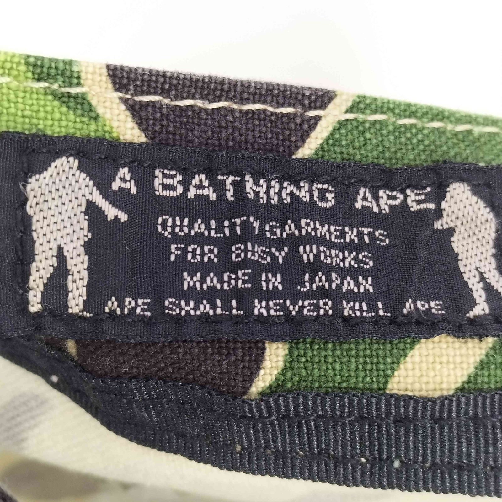 アベイシングエイプ A BATHING APE カモ柄トートバッグ 初期タグ 