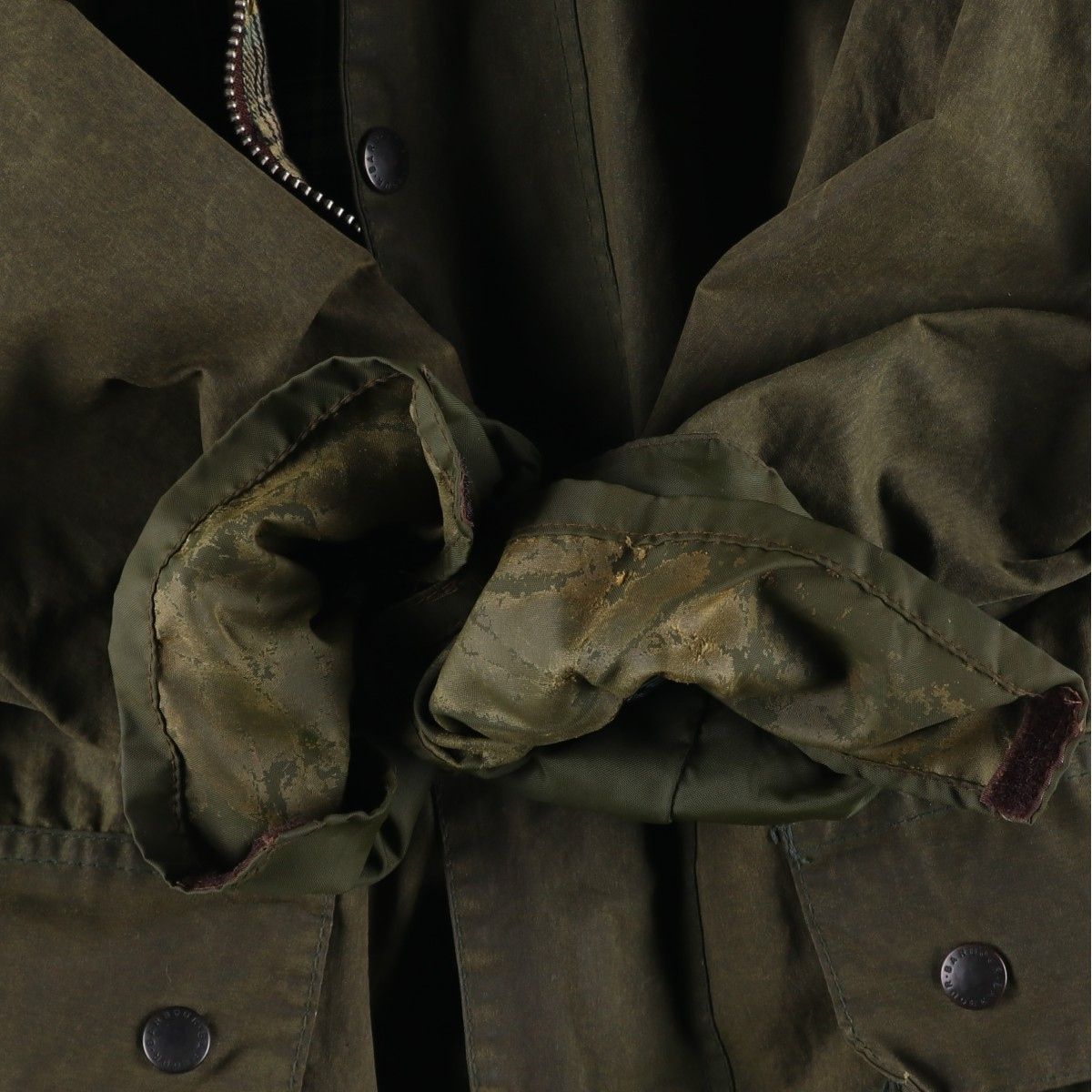 古着 80年代 バブアー Barbour BORDER ボーダー 2ワラント ワックス