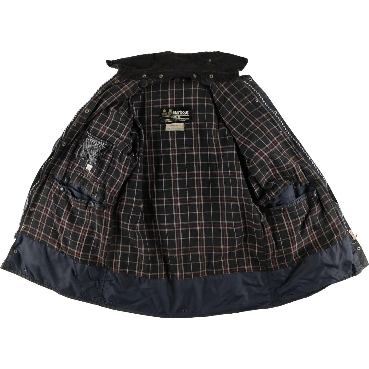 古着 80年代 バブアー Barbour BORDER ボーダー 2ワラント ワックス
