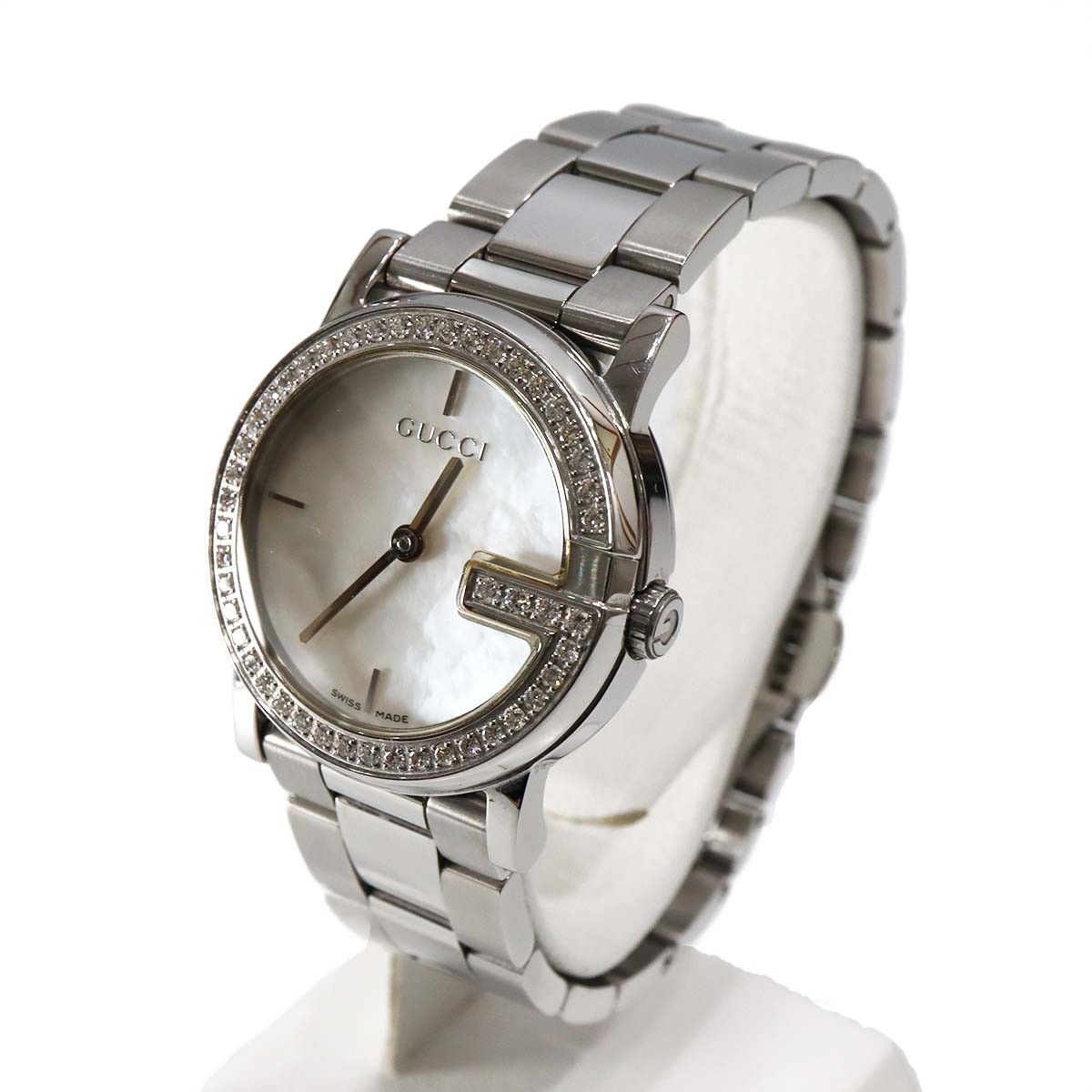 稼働 腕時計 GUCCI グッチ Gラウンド ダイヤベゼル 101L クォーツ