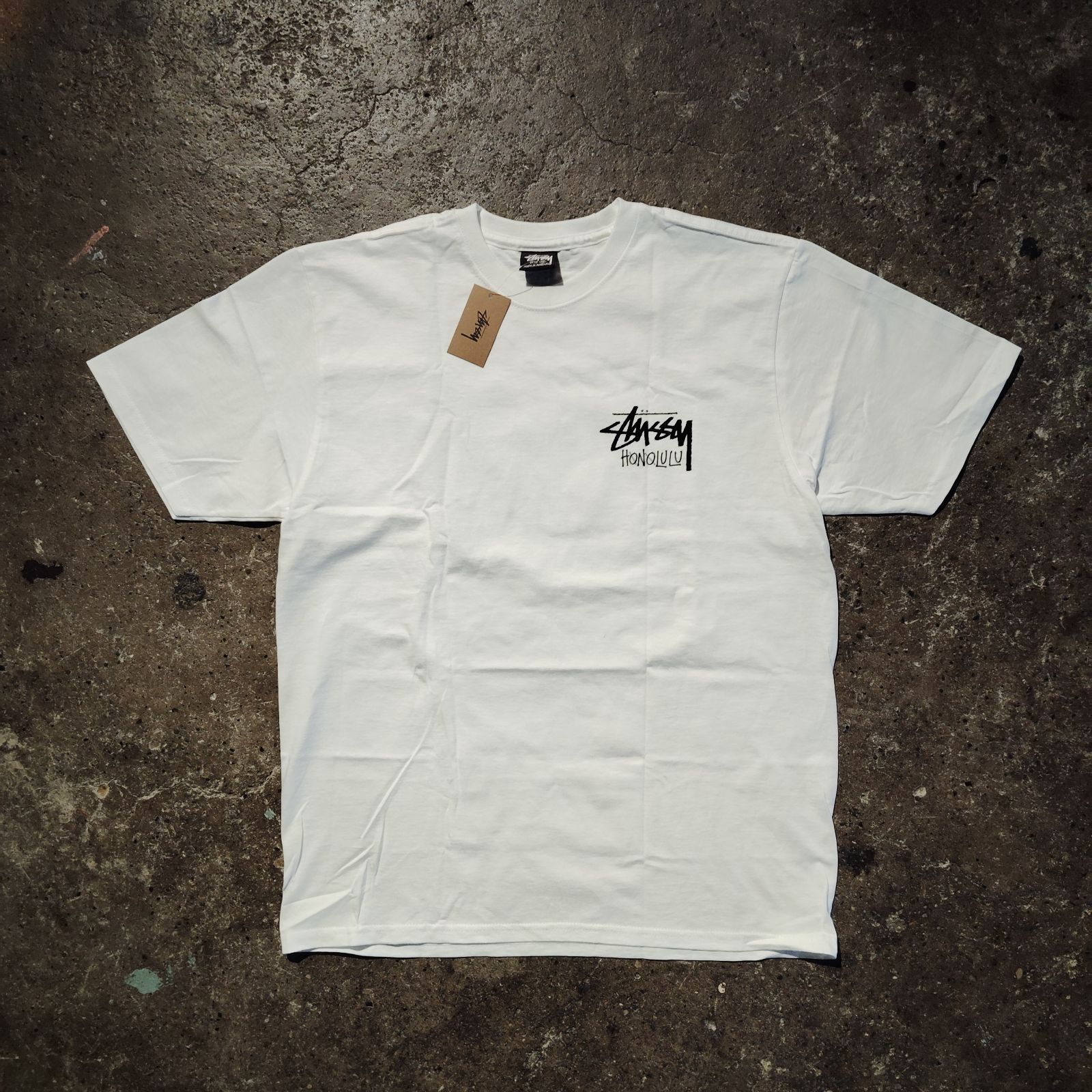 STUSSY STOCK HONOLULU TEE WHITE M ステューシー ホノルル限定 T