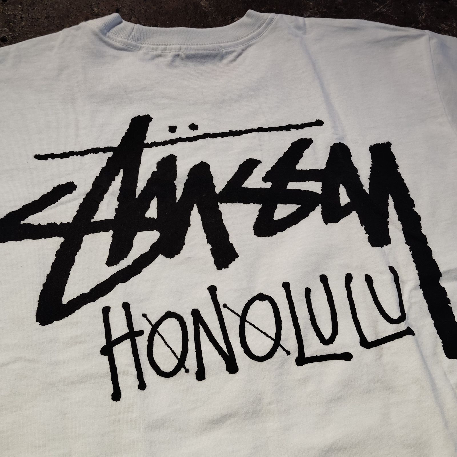 STUSSY STOCK HONOLULU TEE WHITE M ステューシー ホノルル限定 T 