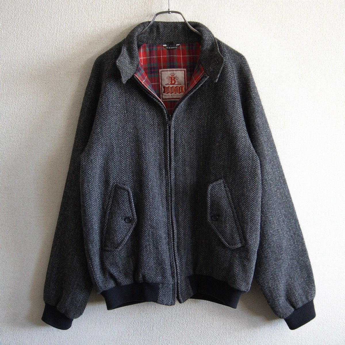 【美品】BARACUTA【×Harris Tweed G9 スウィングトップ ハリントンジャケット】 38 バラクータ ハリスツイード イングランド製 26020506 美品】BARACUTA【×Harris Tweed G9 スウィングトップ ハリントン