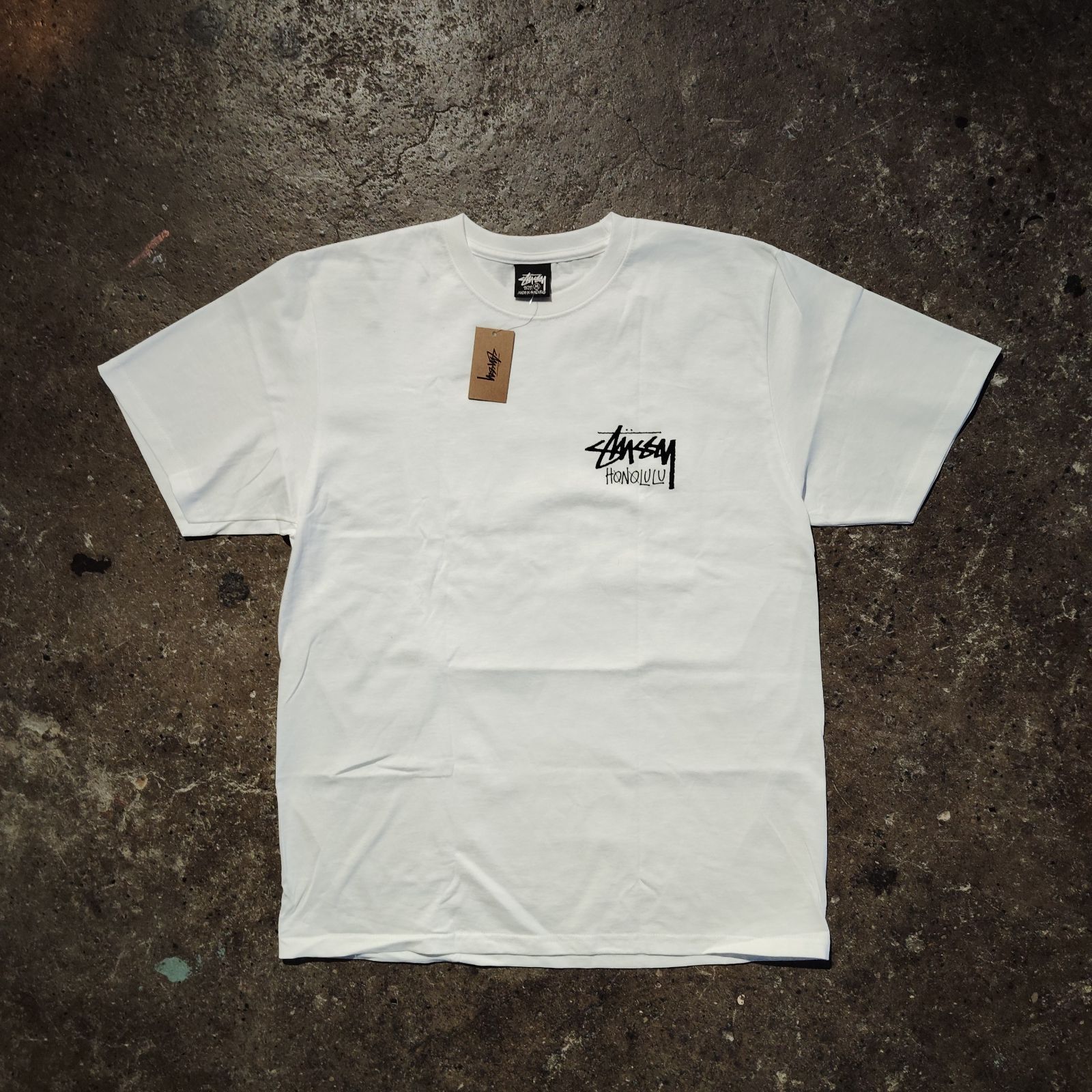 STUSSY STOCK HONOLULU TEE WHITE M ステューシー ホノルル限定 T