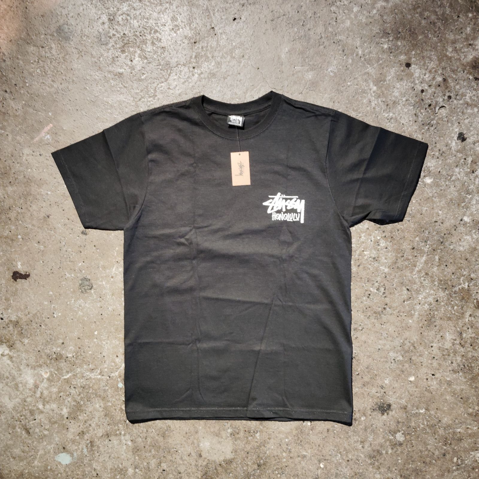 STUSSY STOCK HONOLULU TEE BLACK S ステューシー ホノルル限定 T