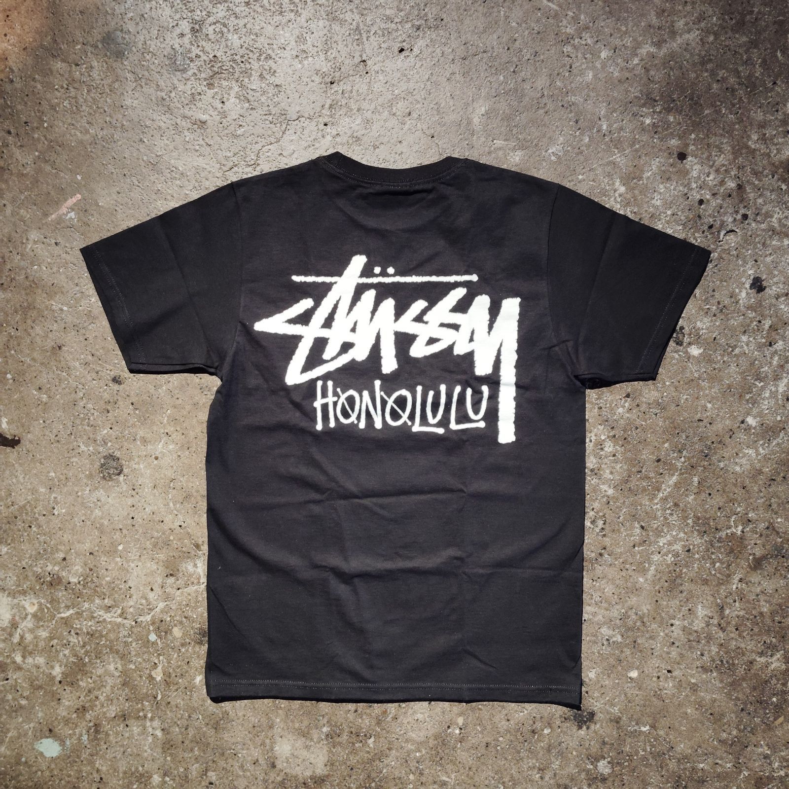 STUSSY STOCK HONOLULU TEE BLACK S ステューシー ホノルル限定 T