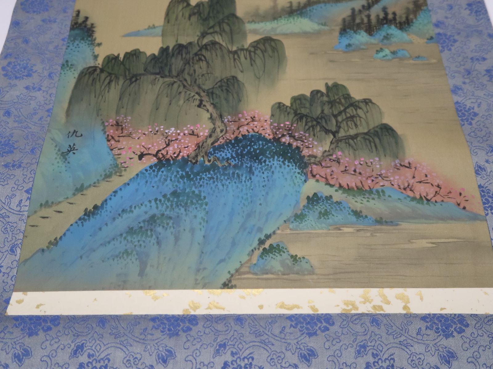 明・仇英・柳岸春色図・巻物・掛け軸/山水，人物，花鳥に長じ，沈周