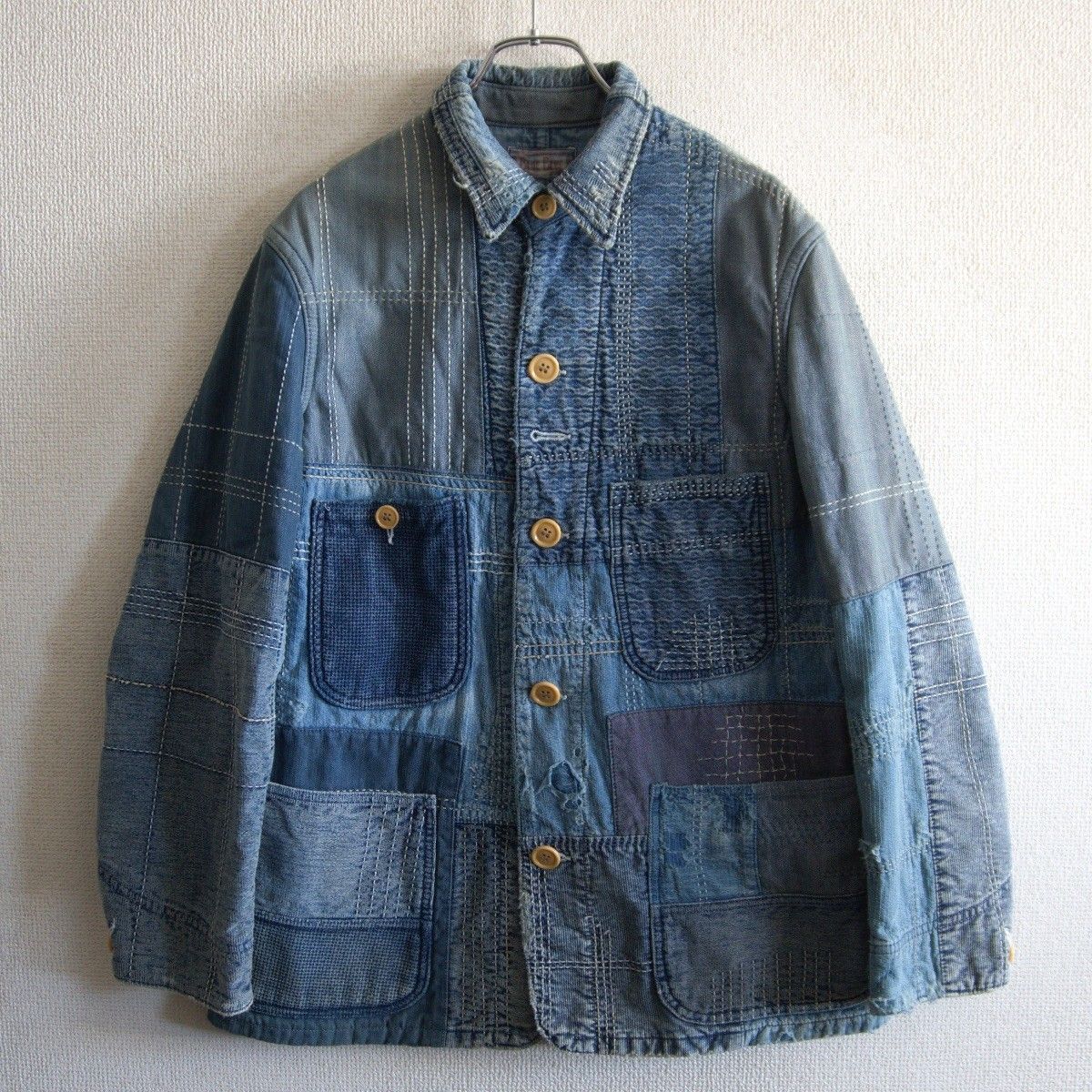 美品】 BLUE BLUE JAPAN 【襤褸 パッチワーク カバーオール ジャケット