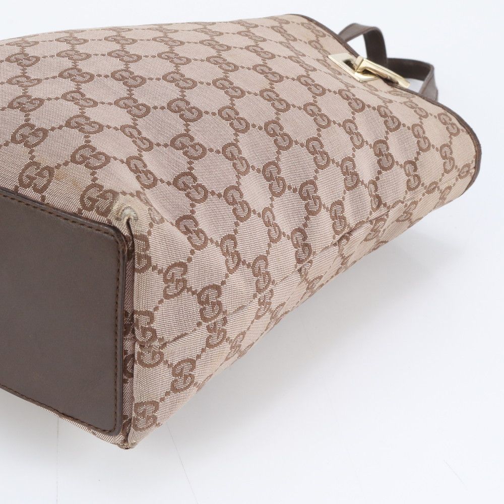 美品 グッチ GGキャンバス 002 1099 レザー トート バッグ 肩掛け
