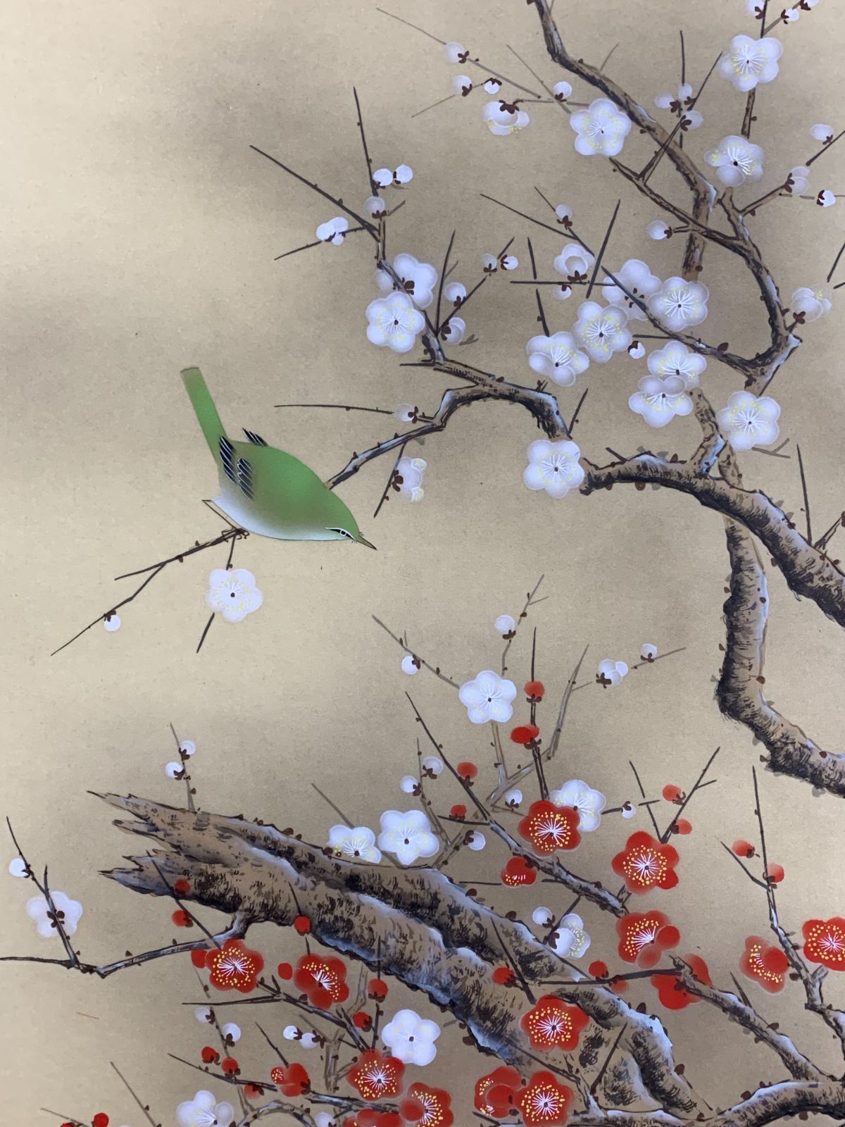 掛け軸】348 下条春草「梅に鶯」#茶掛 #掛軸 #古美術 #骨董 #お値下げ