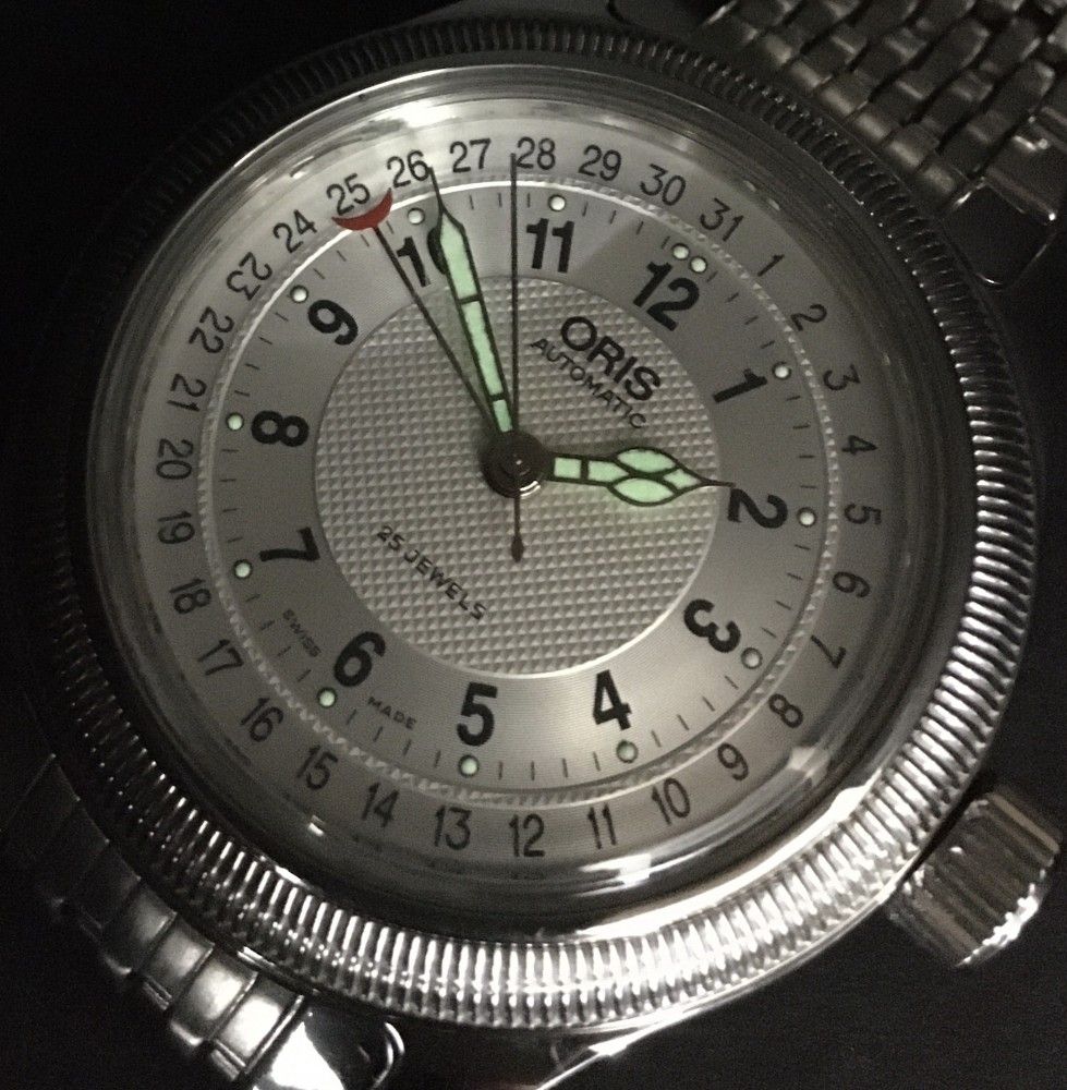  稼働品 ORIS ビッククラウン 7503 ポインターデイト 自動巻き 44mm メンズ 16720 男性向け 自動巻き時計 腕時計(アナログ)