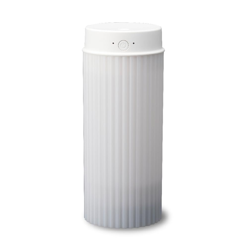 【倒れにくい加湿器】 ドウシシャ 加湿器 超音波式 タンク容量 400ml 加湿量50ml/h 充電使用時間4時間 上から給水 2電源（充電式・USB） 小型 卓上 ホワイト Korobaan50 KWZ-0531BWH