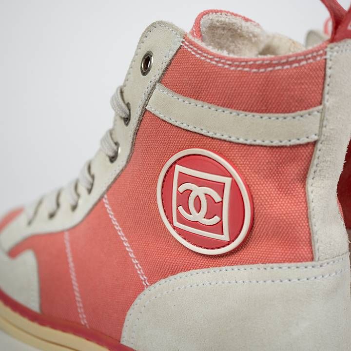 CHANEL シャネル ココマーク ハイカットスニーカー ピンク キャンバス