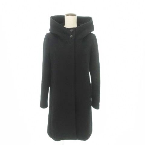 アンタイトル UNTITLED ウール コート 無地 フード付き厚手 2 約M