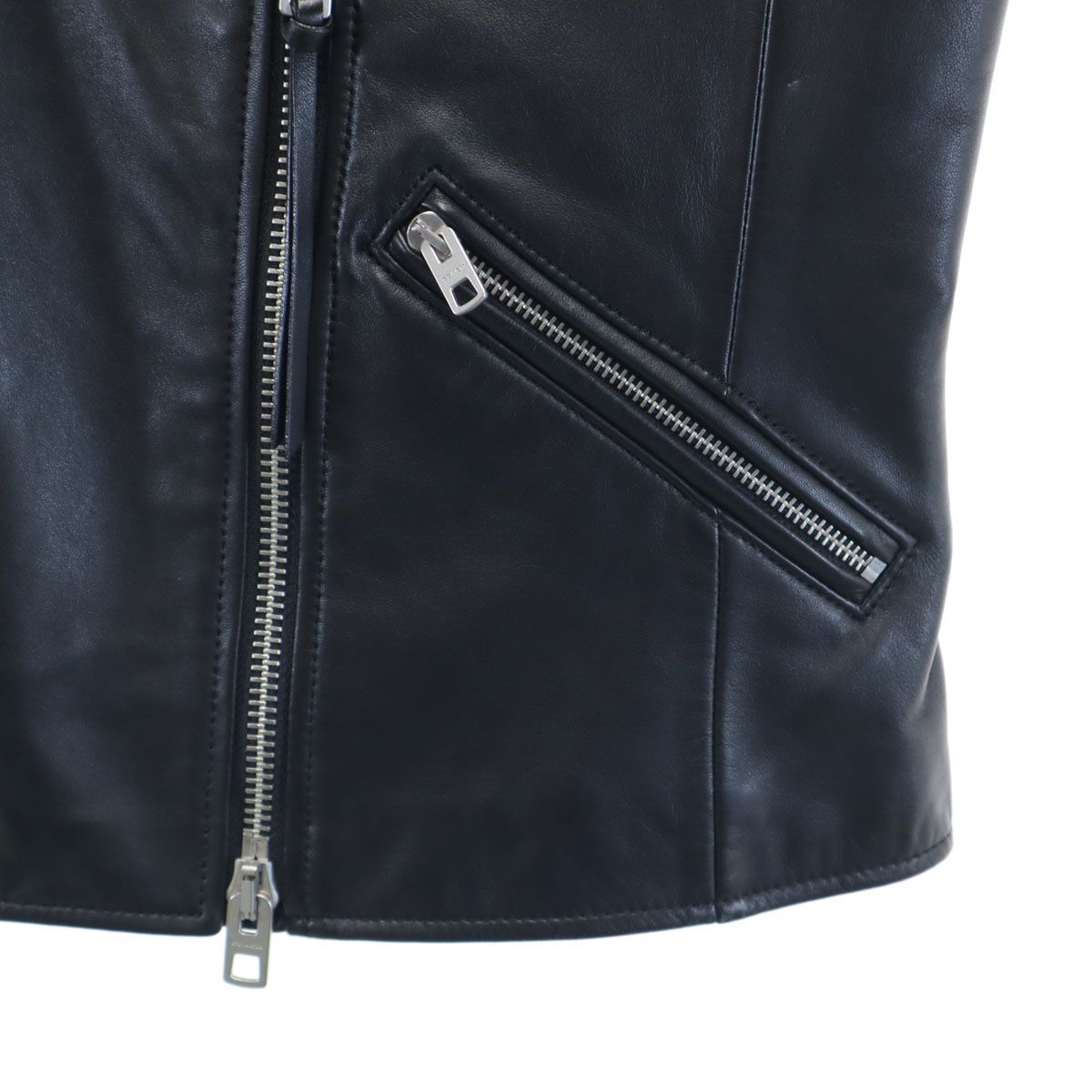 COACH コーチ 羊革 シープレザー ライダースジャケット S ブラック