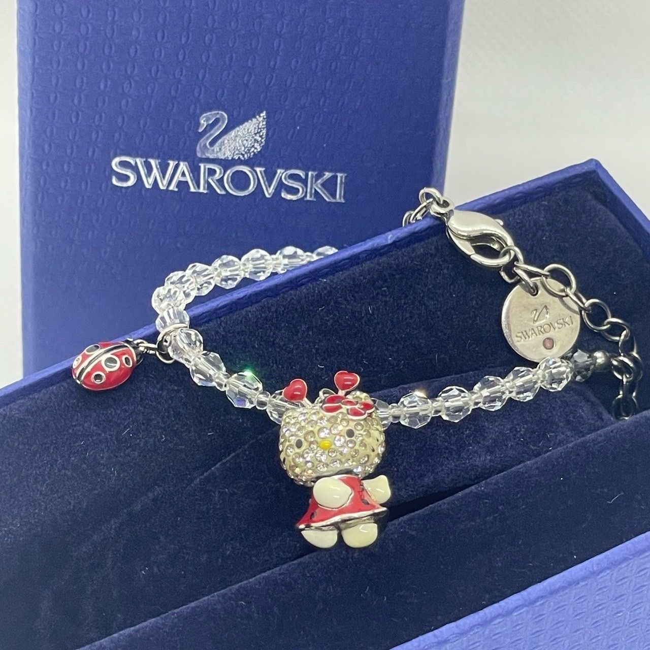 SWAROVSKI スワロフスキー キティ ブレスレット てんとう虫チャーム付