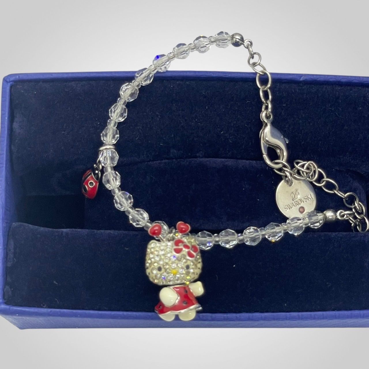 SWAROVSKI スワロフスキー キティ ブレスレット てんとう虫チャーム付