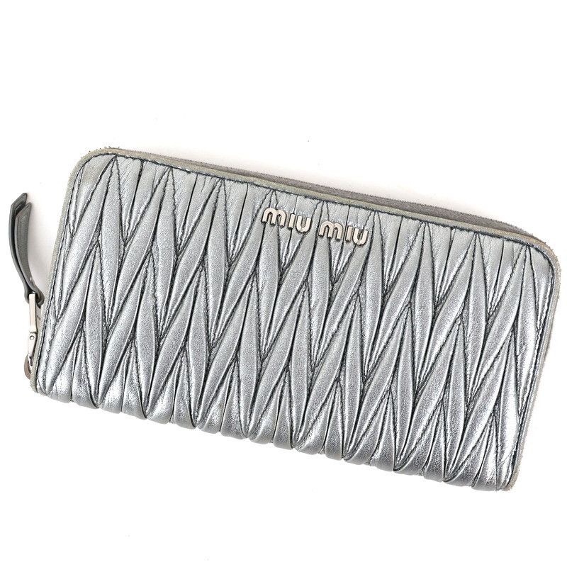 マテラッセレザー財布 ミュウミュウ 財布 水色 ミュウミュウ miumiu